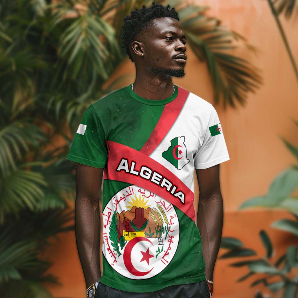Algeria T shirt with National Emblem and Map Design