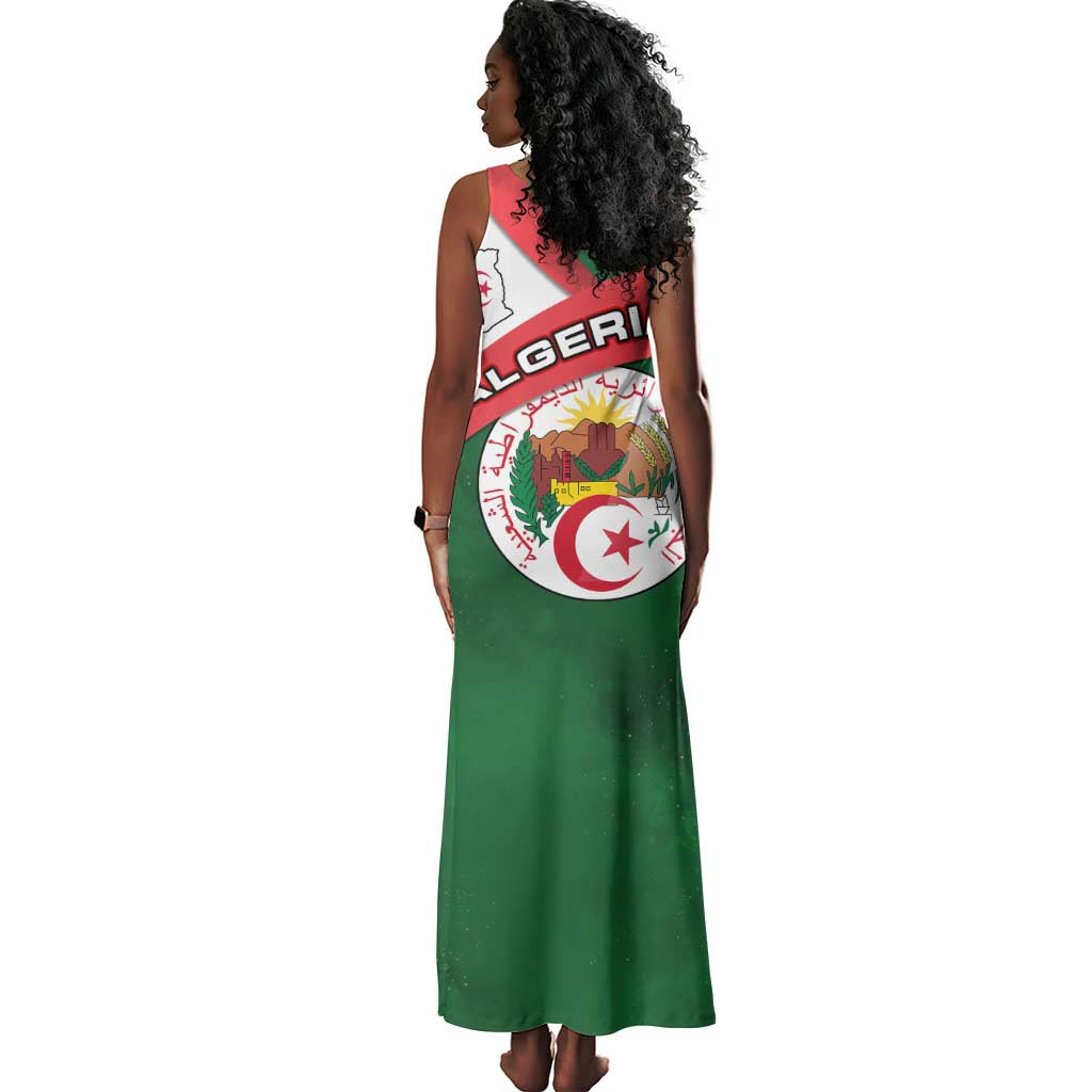 Algeria Tank Maxi Dress with National Emblem and Map Design