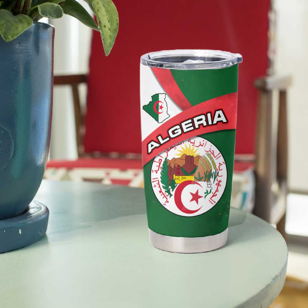 Algeria Tumbler Cup with National Emblem and Map Design