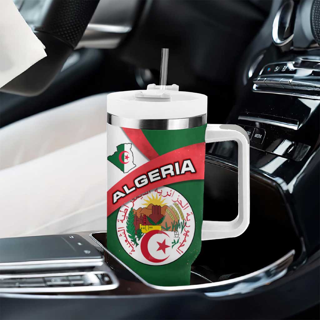 Algeria Tumbler With Handle with National Emblem and Map Design