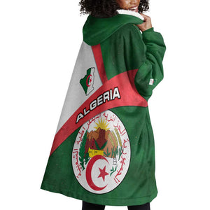 Algeria Wearable Blanket Hoodie with National Emblem and Map Design
