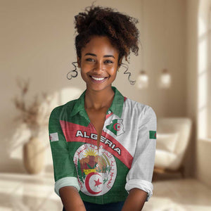 Algeria Women Casual Shirt with National Emblem and Map Design
