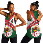 Algeria Women Racerback Tank with National Emblem and Map Design