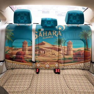 Sahara Algeria Back Car Seat Cover with Desert Camel Landscape and Islamic Motif Design
