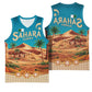 Sahara Algeria Basketball Jersey with Desert Camel Landscape and Islamic Motif Design - African Pride