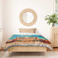 Sahara Algeria Bedding Set with Desert Camel Landscape and Islamic Motif Design