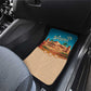 Sahara Algeria Car Mats with Desert Camel Landscape and Islamic Motif Design