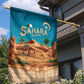 Sahara Algeria Garden Flag with Desert Camel Landscape and Islamic Motif Design