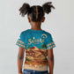 Sahara Algeria Kid T shirt with Desert Camel Landscape and Islamic Motif Design