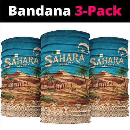 Sahara Algeria Neck Gaiter Desert Camel Landscape and Islamic Motif Design TS04