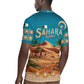 Sahara Algeria Rugby Jersey with Desert Camel Landscape and Islamic Motif Design
