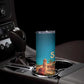 Sahara Algeria Skinny Tumbler with Desert Camel Landscape and Islamic Motif Design