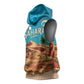 Sahara Algeria Sleeveless Hoodie with Desert Camel Landscape and Islamic Motif Design - African Pride