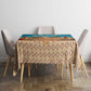 Sahara Algeria Tablecloth with Desert Camel Landscape and Islamic Motif Design