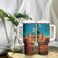 Sahara Algeria Tumbler With Handle with Desert Camel Landscape and Islamic Motif Design