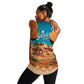 Sahara Algeria Women Racerback Tank with Desert Camel Landscape and Islamic Motif Design