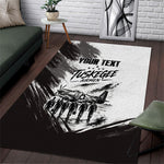 Personalized Tuskegee Airmen Area Rug Black And White Grunge WWII Aviation Art