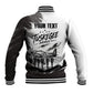 Personalized Tuskegee Airmen Baseball Jacket Black And White Grunge WWII Aviation Art