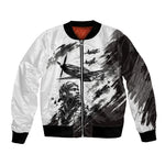 Personalized Tuskegee Airmen Bomber Jacket Black And White Grunge WWII Aviation Art