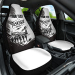 Personalized Tuskegee Airmen Car Seat Cover Black And White Grunge WWII Aviation Art
