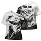 Personalized Tuskegee Airmen Cross Shoulder Shirt Black And White Grunge WWII Aviation Art