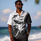 Personalized Tuskegee Airmen Hawaiian Shirt Black And White Grunge WWII Aviation Art
