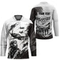 Personalized Tuskegee Airmen Hockey Jersey Black And White Grunge WWII Aviation Art