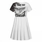 Personalized Tuskegee Airmen Kid Short Sleeve Dress Black And White Grunge WWII Aviation Art