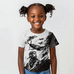 Personalized Tuskegee Airmen Kid T shirt Black And White Grunge WWII Aviation Art