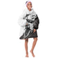 Personalized Tuskegee Airmen Kid Wearable Blanket Hoodie Black And White Grunge WWII Aviation Art