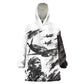 Personalized Tuskegee Airmen Kid Wearable Blanket Hoodie Black And White Grunge WWII Aviation Art