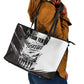 Personalized Tuskegee Airmen Leather Tote Bag Black And White Grunge WWII Aviation Art