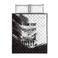 Personalized Tuskegee Airmen Quilt Bed Set Black And White Grunge WWII Aviation Art