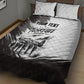 Personalized Tuskegee Airmen Quilt Bed Set Black And White Grunge WWII Aviation Art