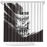 Personalized Tuskegee Airmen Shower Curtain Black And White Grunge WWII Aviation Art