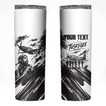 Personalized Tuskegee Airmen Skinny Tumbler Black And White Grunge WWII Aviation Art