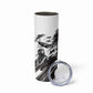 Personalized Tuskegee Airmen Skinny Tumbler Black And White Grunge WWII Aviation Art
