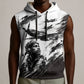 Personalized Tuskegee Airmen Sleeveless Hoodie Black And White Grunge WWII Aviation Art