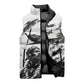 Personalized Tuskegee Airmen Sleeveless Puffer Jacket Black And White Grunge WWII Aviation Art
