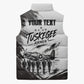 Personalized Tuskegee Airmen Sleeveless Puffer Jacket Black And White Grunge WWII Aviation Art