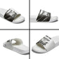Personalized Tuskegee Airmen Slide Sandals Black And White Grunge WWII Aviation Art