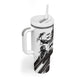 Personalized Tuskegee Airmen Tumbler With Handle Black And White Grunge WWII Aviation Art