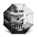 Personalized Tuskegee Airmen Umbrella Black And White Grunge WWII Aviation Art