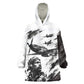 Personalized Tuskegee Airmen Wearable Blanket Hoodie Black And White Grunge WWII Aviation Art