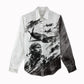 Personalized Tuskegee Airmen Women Casual Shirt Black And White Grunge WWII Aviation Art