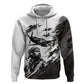 Personalized Tuskegee Airmen Zip Hoodie Black And White Grunge WWII Aviation Art