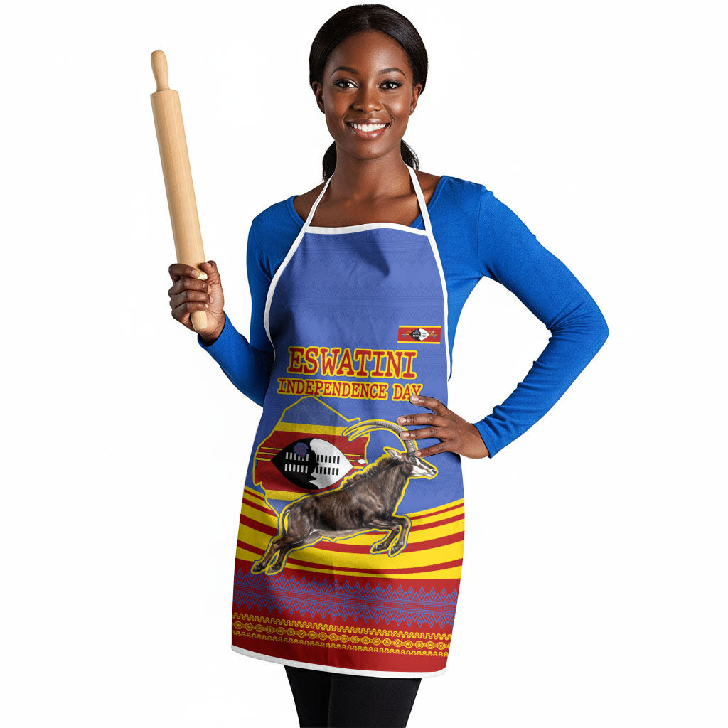 Eswatini Independence Day Apron Sable Antelope - Aloe Succulent - Flag Shield
