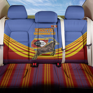 Eswatini Independence Day Back Car Seat Cover Sable Antelope - Aloe Succulent - Flag Shield