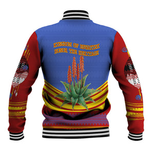 Eswatini Independence Day Baseball Jacket Sable Antelope - Aloe Succulent - Flag Shield