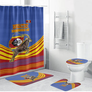 Eswatini Independence Day Bathroom Set Sable Antelope - Aloe Succulent - Flag Shield